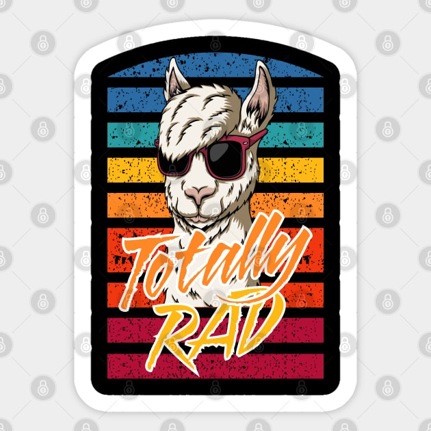 Totally Rad Retro Llama face gift Sticker by BadDesignCo